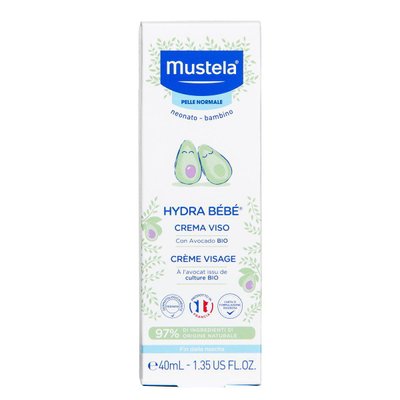 Дитячий крем для обличчя Mustela Hydra Bebe Face Cream with Avocado Мустела, 40 г 1702003796 фото