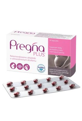 Pregna Plus Прегна Плюс вітаміни для вагітних і жінок, що годують 30 капсул Польща 1666466186 фото