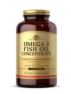 Solgar Omega-3 Fish Oil Concentrate, Омега-3 рыбий жир концентрат, 240 капсул copy_4846383828934 фото