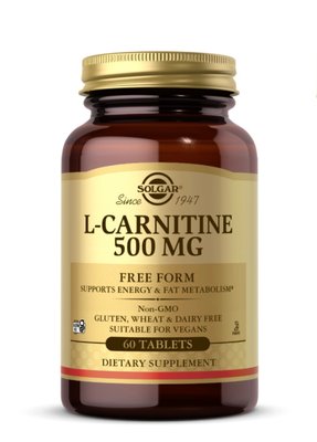 Solgar L-Carnitine, Карнітін 500 мг, 60 таблеток 4846383828934655 фото