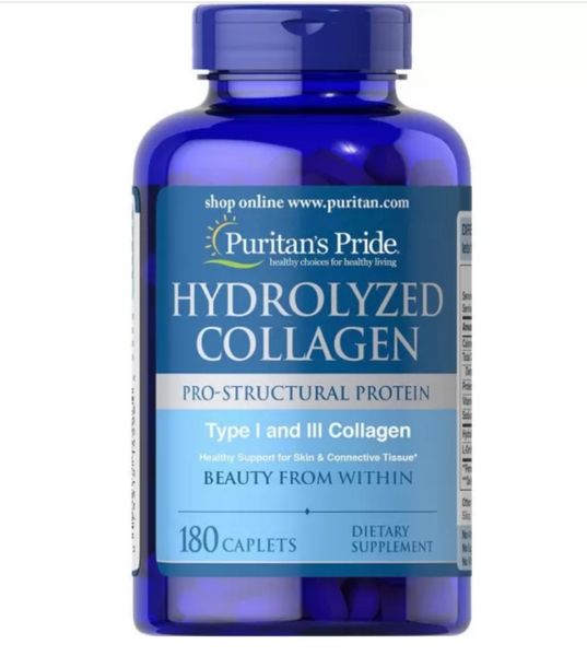Puritan's Pride, Гидролизованный коллаген, Hydrolyzed Collagen, 1000 мг 180 таблеток 144685637 фото