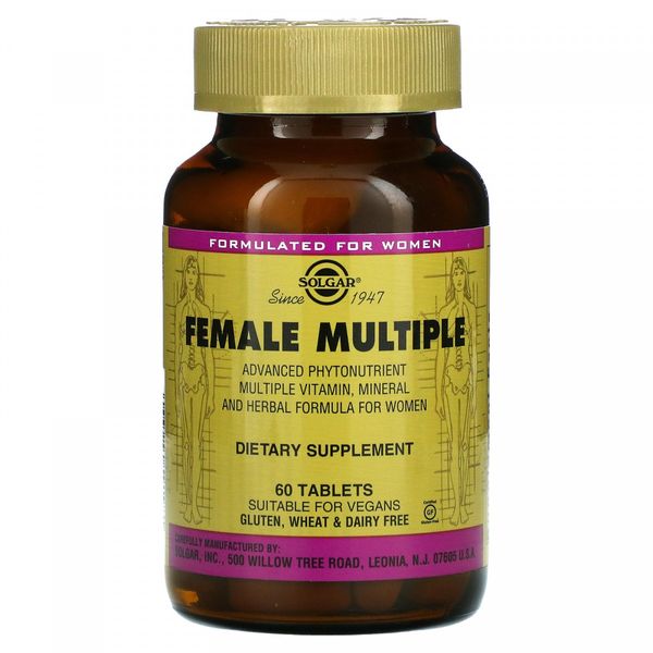 Витамины и минералы для женщин Solgar (Female Multiple) 60 таблеток 1836870594 фото