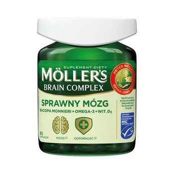 Moller's Brain Complex Efficient Brain Меллер здоров'я мозку Omega-3, вітаміни, йод 60 кап. 1742630799 фото